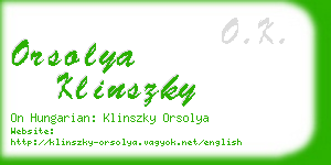 orsolya klinszky business card